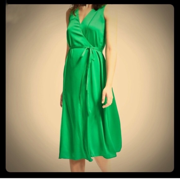 kelly green wrap dress